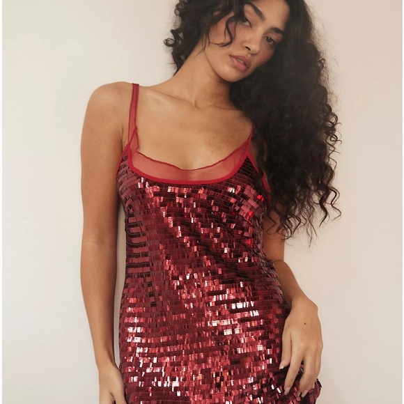Free People Disco Fever Mini Slip Dress - Picture 1 of 5